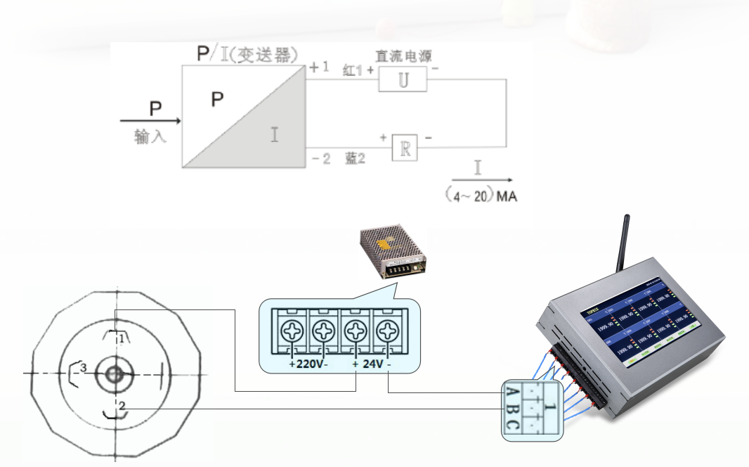 消防水池水位、水壓接線示意圖